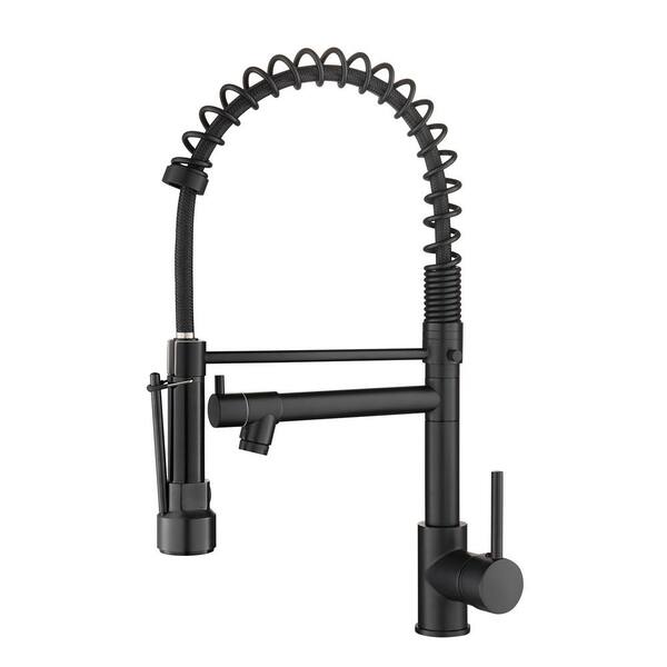 Single Handle Pull Down Sprayer Kitchen Faucet In Matte Black B C002B 1   Matte Black Pull Down Kitchen Faucets B C002b 1 64 600 