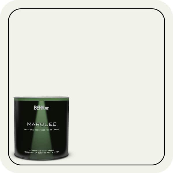 BEHR MARQUEE 1 qt. #PPU18-07 Falling Snow Semi-Gloss Enamel Exterior Paint & Primer