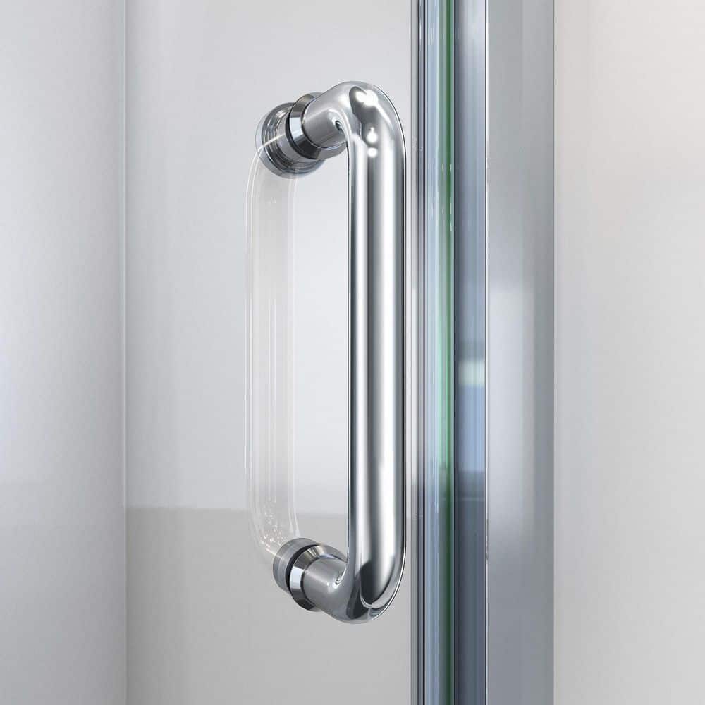 Flex Chrome Semi-Frameless Shower Door with Acrylic Wall Kit