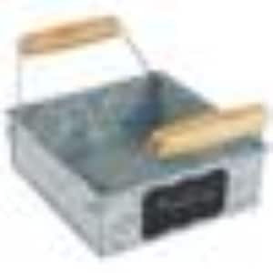 Galvanized Metal Gray Napkin Holder with Handles