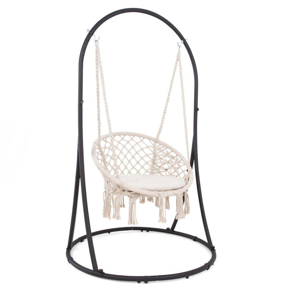 White hammock chair online with stand