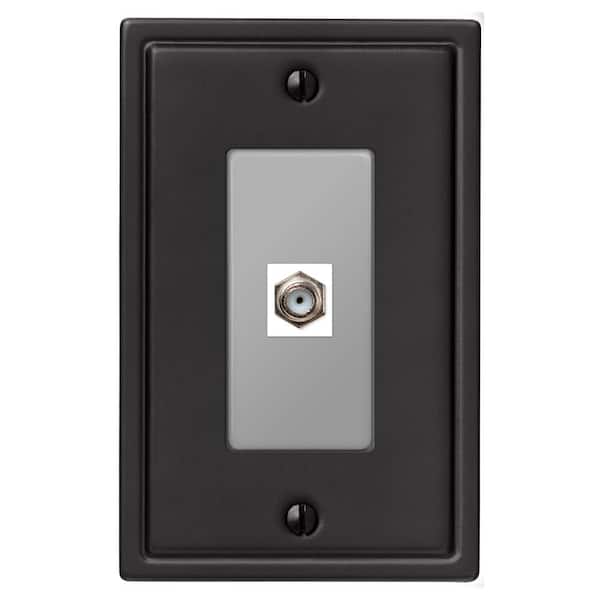 AMERELLE Moderne Wallplate 1-Coaxial Steel Matte Black (1-Pack)