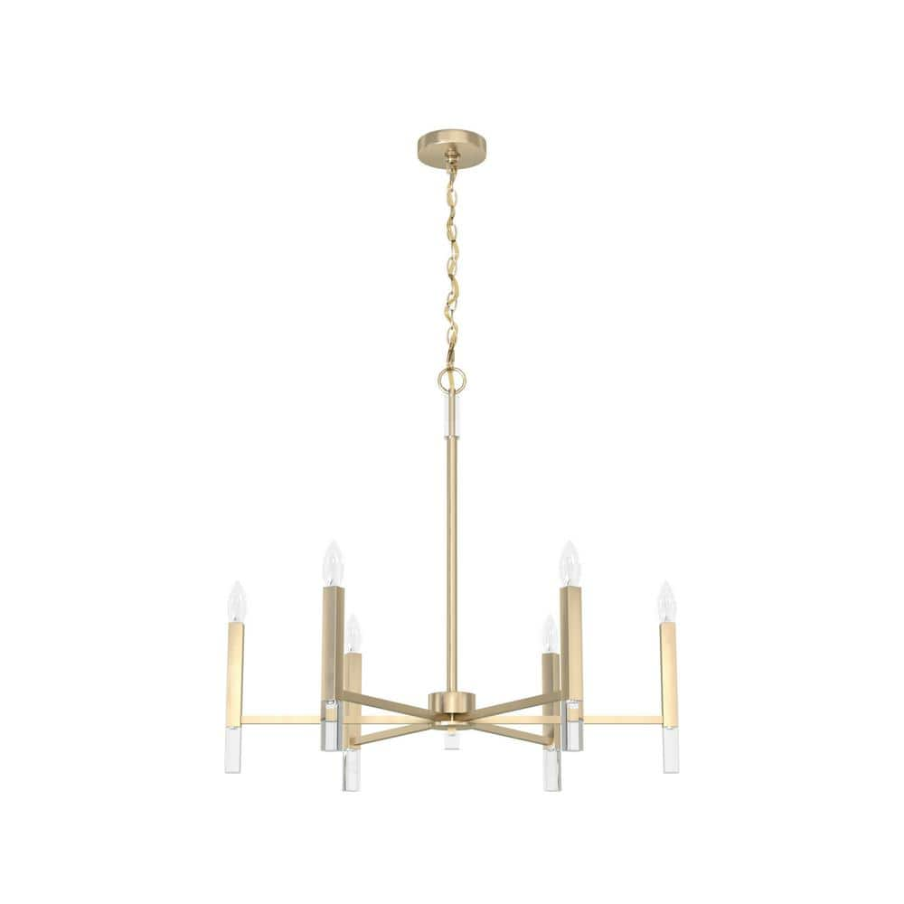 Hunter Sunjai 6-Light Alturas Gold Candlestick Chandelier 19519 - The ...