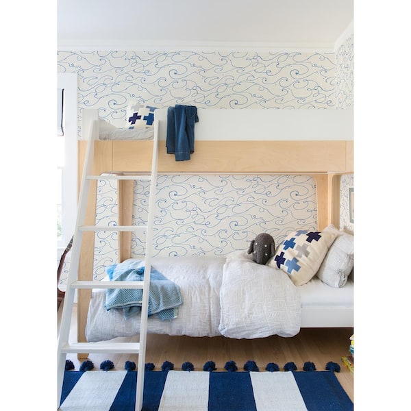 Kuroshio Light Blue Ocean Wave Matte Paper Pre-Pasted Wallpaper