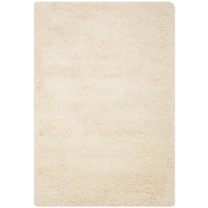 California Shag Ivory 10 ft. x 13 ft. Solid Area Rug