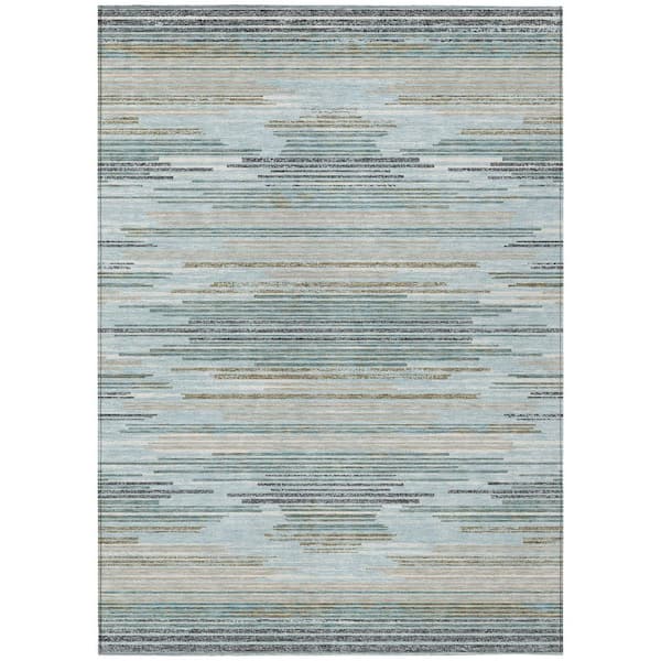 Chantille Machine Washable Indoor/Outdoor Abstract ACN2999 Sky 5 ft. x 7 ft. 6 in. Area Rug