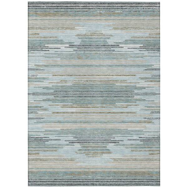 Chantille Machine Washable Indoor/Outdoor Abstract ACN2999 Sky 9 ft. x 12 ft. Area Rug