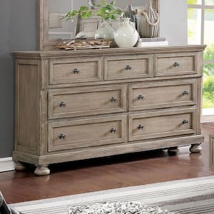 Kapriella Gray 7-Drawer 65.5 in. Wide Dresser