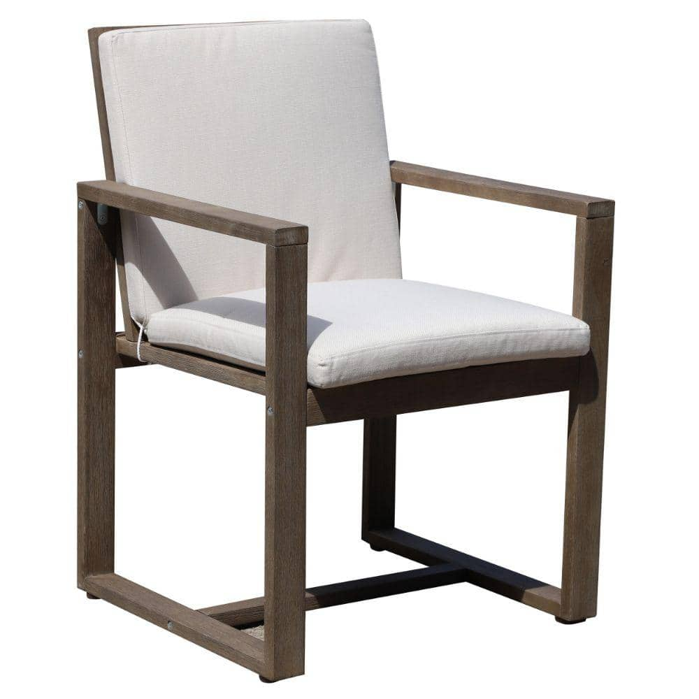 Benjara Brown Fabric Thick Cushion Dining Chair BM287824 - The Home Depot