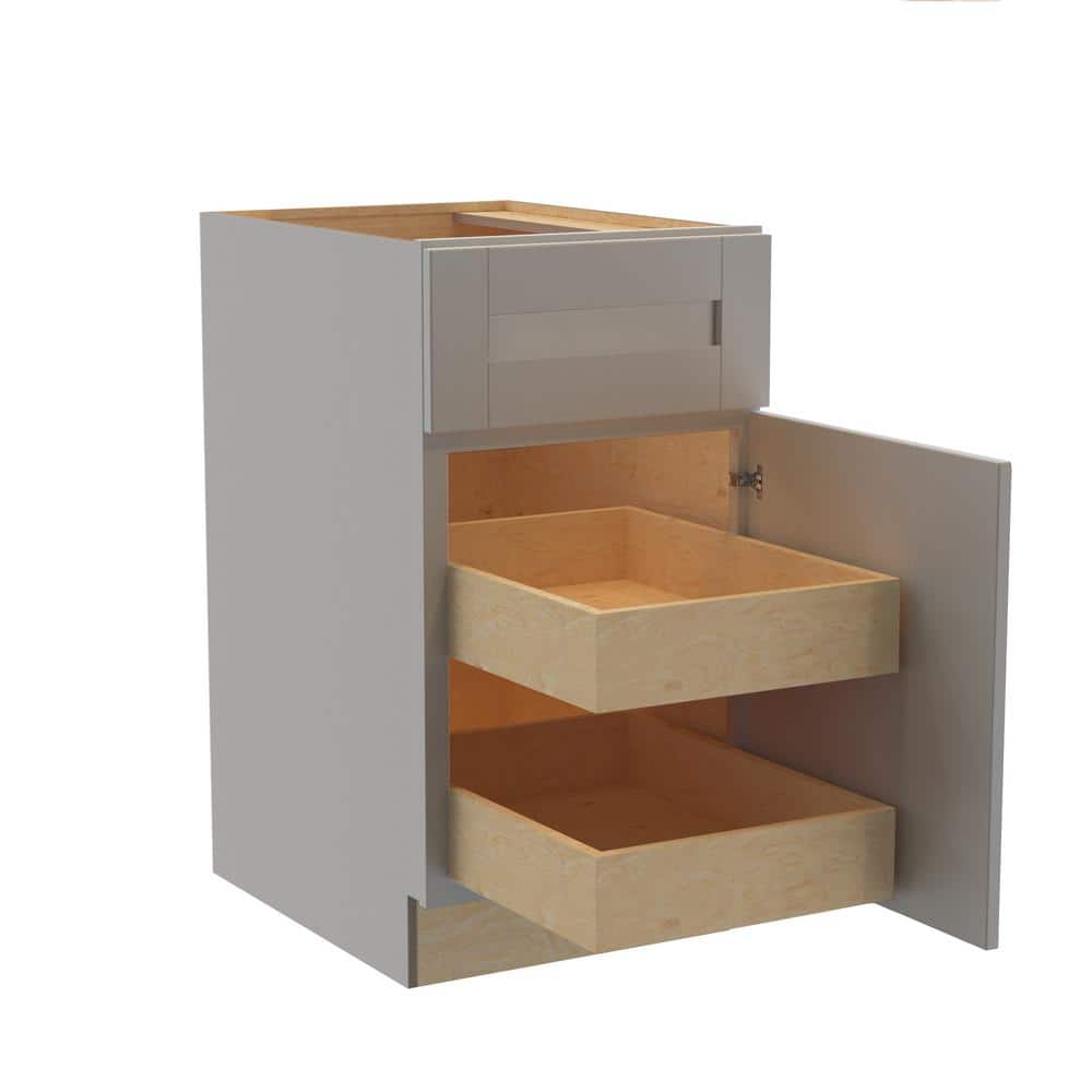 Washington Veiled Gray Plywood Shaker Assembled Base Kitchen Cabinet FH 2 ROT Sft Cls R 18 in W x 24 in D x 34.5 in H price history on PriceWatchPro
