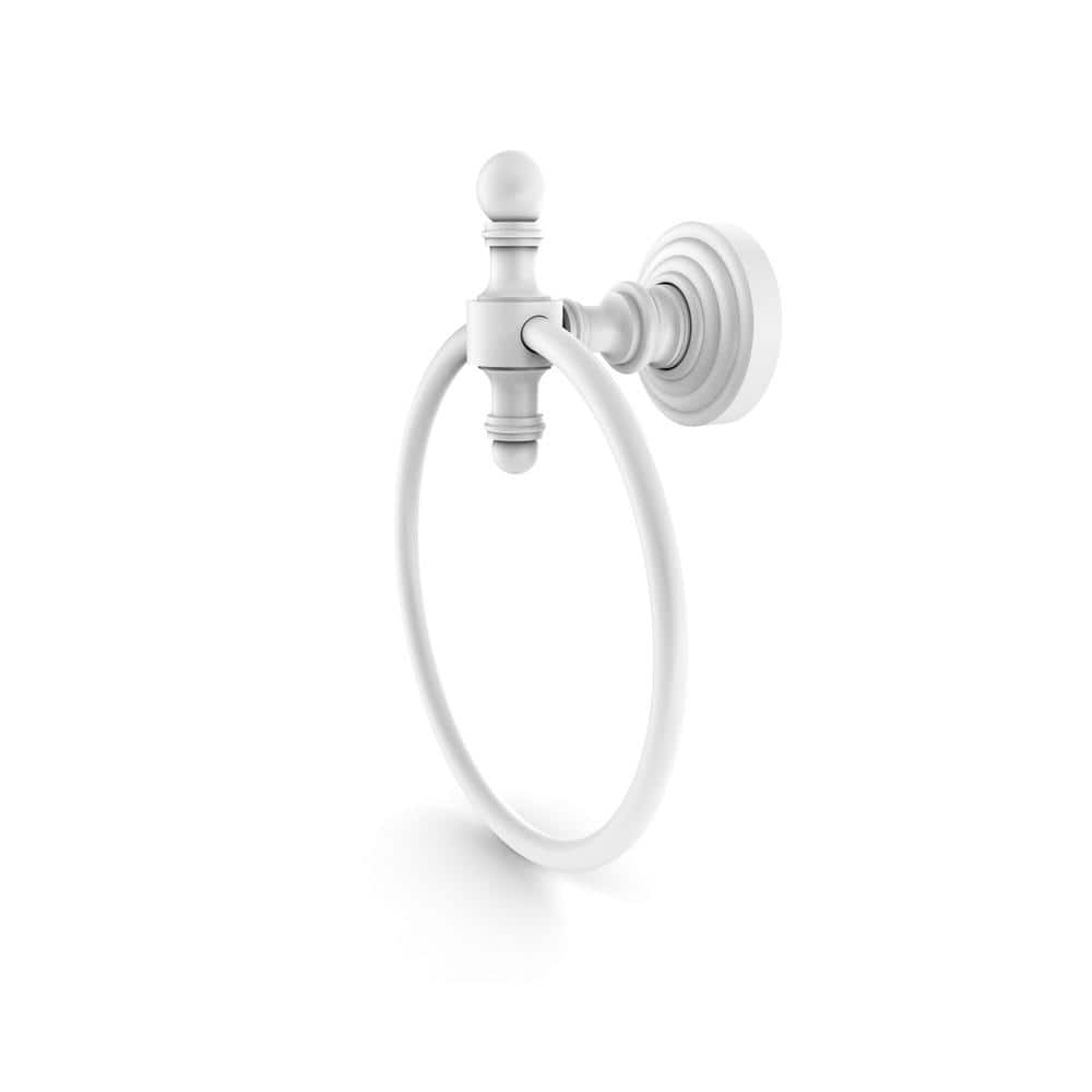 Matte White Brass Traditional Wall Mounted Towel Ring