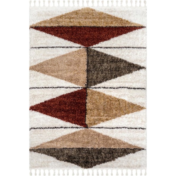 nuLOOM Kali Multi 5 ft. x 8 ft. Geometric Shag Area Rug
