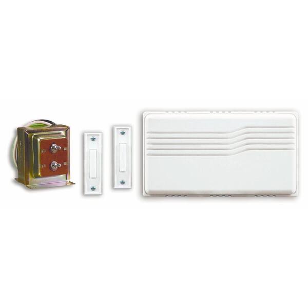Heath Zenith Wired Door Chime Kit With 2 Lighted Push Buttons-DISCONTINUED