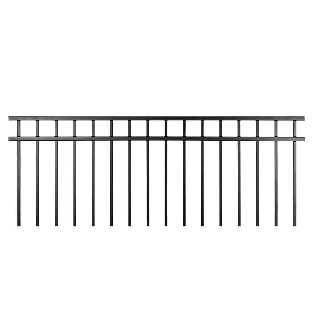 Nuvo Iron 5-ft x 6-ft Textured Black Galvanized Steel Fence Panel