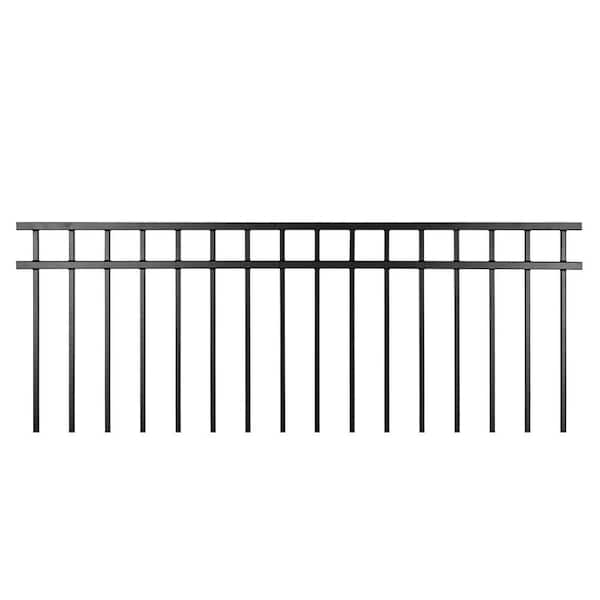 NUVO IRON Legacy Collection 6 ft. x 5 ft. Coral Profile Metal Flat Top Spaced Bar Fence Panel