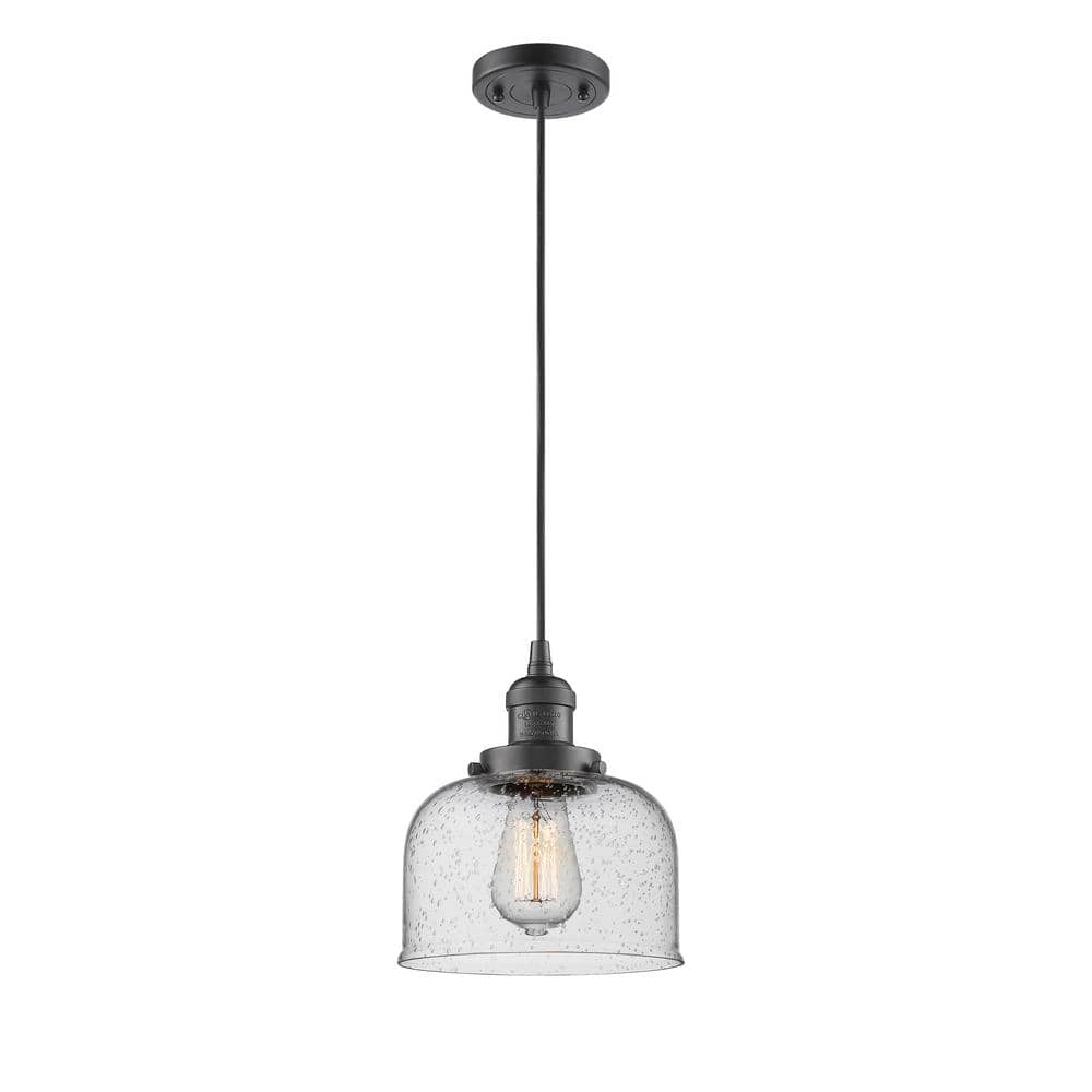Bell 1-Light Oil Rubbed Bronze Bowl Pendant Light with Seedy Glass Shade price history on PriceWatchPro