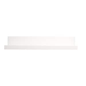 23.6 in. W x 9 in. D x 3.5 in. H White Oversized Picture Ledge With Raised Edge MDF Floating Deep Wall Shelf