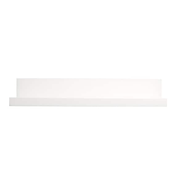 inPlace 23.6 in. W x 9 in. D x 3.5 in. H White Oversized Picture Ledge With Raised Edge MDF Floating Deep Wall Shelf