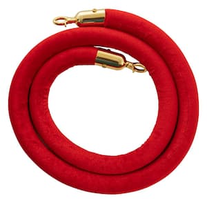 US Weight Red Velvet Rope with Brass Ends