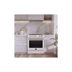 Leonardo Espresso 30 in. 4 Element 5.0 cu. ft Electric Range Convection Oven in White