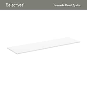 Selectives 13.8 in. D x 48 in. W x 0.6 in H White Laminate Top Shelf Kit with Brackets