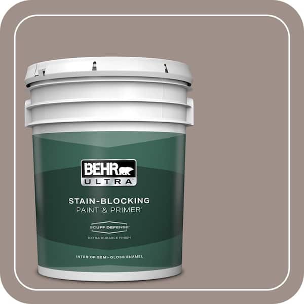 BEHR ULTRA 5 gal. #780B-5 Cheyenne Rock Extra Durable Semi-Gloss Enamel Interior Paint & Primer