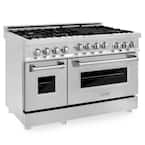 ZLINE 48" 6.0 cu. ft. Double Oven Gas Range with Gas Stove and Gas Oven in. Stainless Steel (RG48)