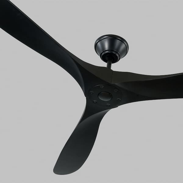 Generation Lighting - Maverick Max 70 in. Modern Indoor/Outdoor Matte Black Ceiling Fan with Matte Black Blades and 6-Speed Remote Control