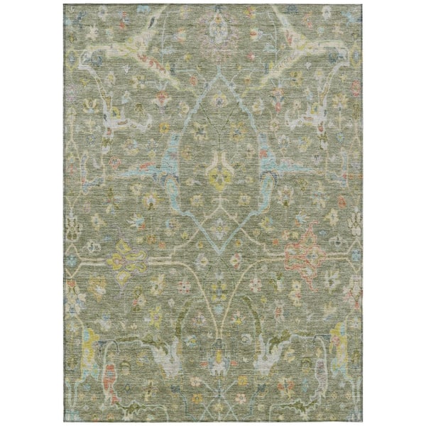Chantille Machine Washable Indoor/Outdoor Abstract ACN2232 Aloe 10 ft. x 14 ft. Area Rug