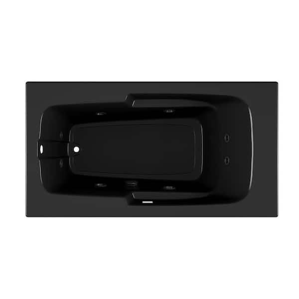 JACUZZI CETRA 60 in. x 32 in. Rectangular Whirlpool Bathtub with Left Drain in Black