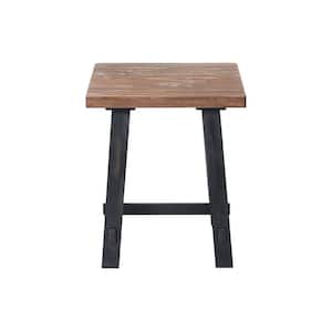 Adam 21 in. Brown/Black Solid Wood Side Table