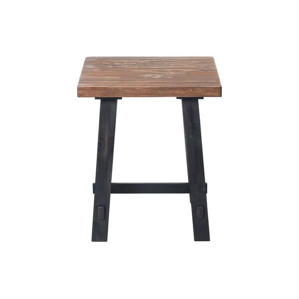 Alaterre Modesto Metal Strap and Reclaimed Wood End Table with