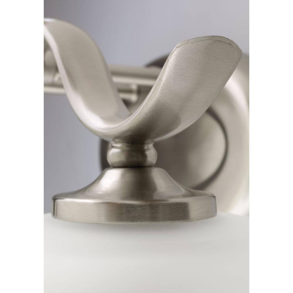 Brushed Nickel 3-Light Chandelier with Off-White Drum Shades
