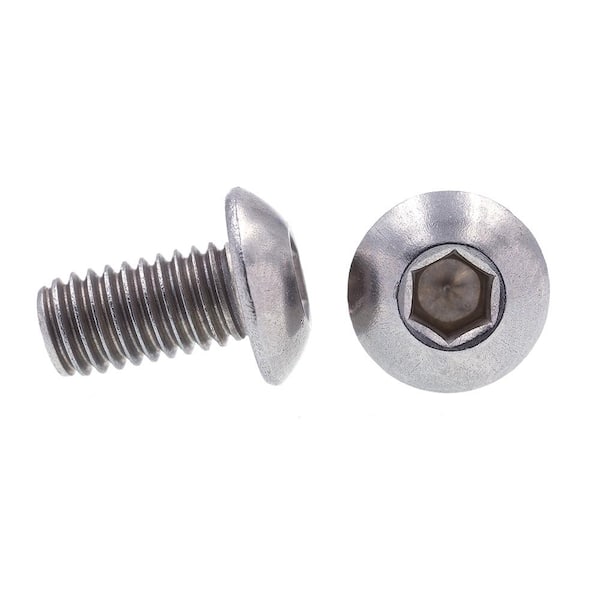 Prime-Line #10-32 x 3/8 in. Grade 18-8 Stainless Steel Hex Allen Drive  Button Head Socket Cap Screws (10-Pack) 9169040 The Home Depot