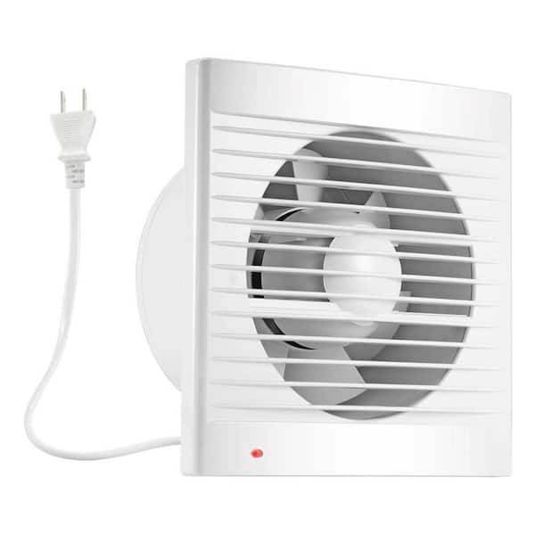 White 55 CFM 12W Plastic 4 in. Electric Powered Exhaust Fan, Small Window Wall Mount Vent Extractor Fan for Workshop