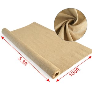 5.3 ft. x 100 ft. Gardening Burlap Roll - Natural Burlap Fabric for Weed Barrier (2-Pack)