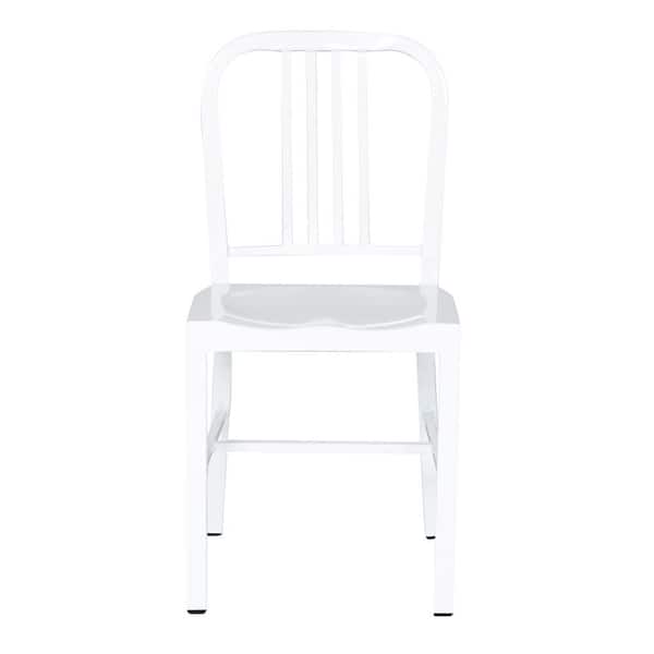 Ac Pacific Industrial White Metal, White Metal Dining Chairs Set Of 2
