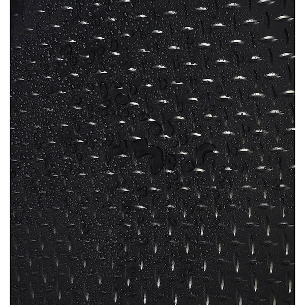 HUSKY Vinyl Garage Flooring Roll Black with Diamond Plate Texture PVC 36 in. x 64 in