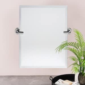 21 in. W x 24 in. H Frameless Rectangular Bathroom Vanity Mirror in chrome