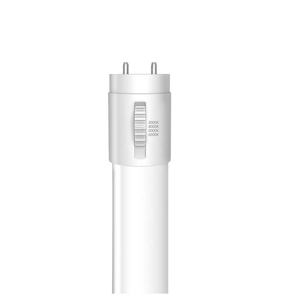 Feit Electric 10-Watt 2 ft. T12 G13 Type A Plug and Play Linear LED Tube Light Bulb, Selectable White 3000K,4000K,5000K,6500K (1-Pack)