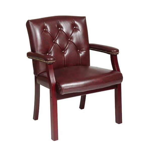 Office Star Products Oxblood Vinyl Visitor Office Chair