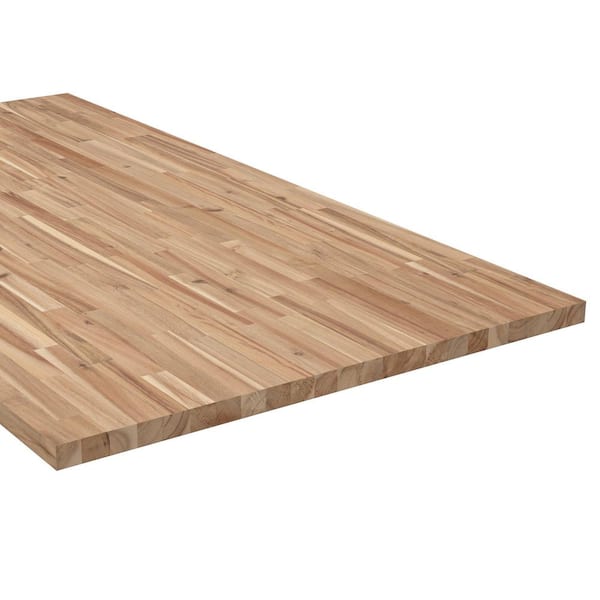 HARDWOOD REFLECTIONS 6 ft. L x 39 in. D Unfinished Acacia Solid Wood Butcher Block Island Countertop With Square Edge