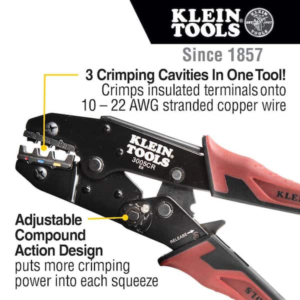 Insulated Cable Connectors Terminal Ratchet Crimping Wire Crimper Plier Tool Kit 