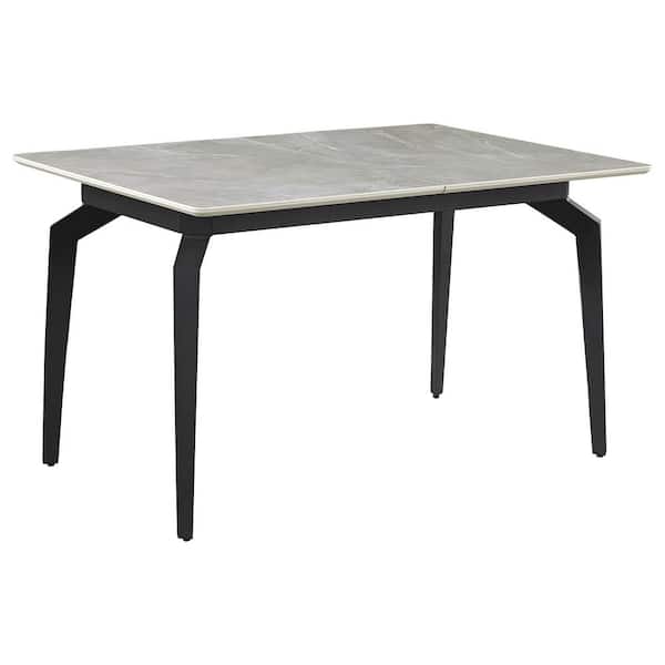 Coaster Mina Grey St1-and Sandy Black 51 in. 4-Legs Rectangular dining Table (Seats-6)