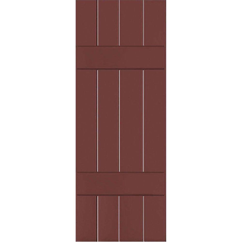 15 in. x 74 in. Exterior Real Wood Sapele Mahogany Board and Batten Shutters Pair Cottage Red price history on PriceWatchPro