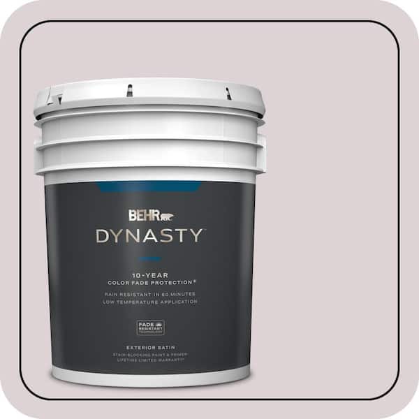 BEHR DYNASTY 5 gal. #100E-2 Mauve Mist Satin Enamel Exterior Stain-Blocking Paint & Primer