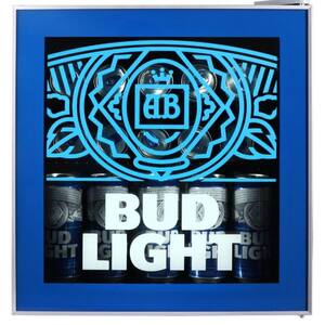 17.5 in. 1.8 cu. ft. Bud Light, Mini Refrigerator Compact Small Beverage Drinks Refrigerator with Glass Door in Blue