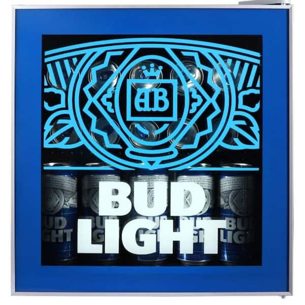 Unbranded 17.5 in. 1.8 cu. ft. Bud Light, Mini Refrigerator Compact Small Beverage Drinks Refrigerator with Glass Door in Blue