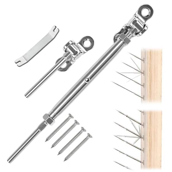 1/8 T316 Stainless Steel Cable Railing Hardware Kit Swage Toggle Turnbuckle for Wood Post Adjustable 180° Stairs 100Pack
