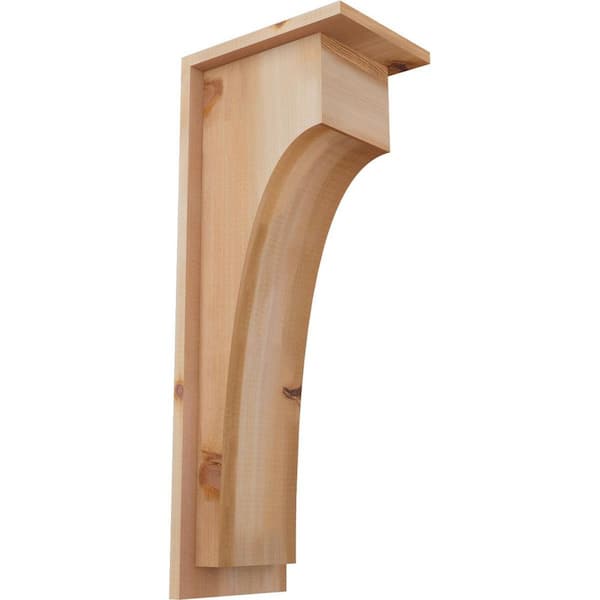 Ekena Millwork 7-1/2 in. x 10 in. x 26 in. Western Red Cedar Del Huntington Smooth Corbel with Backplate